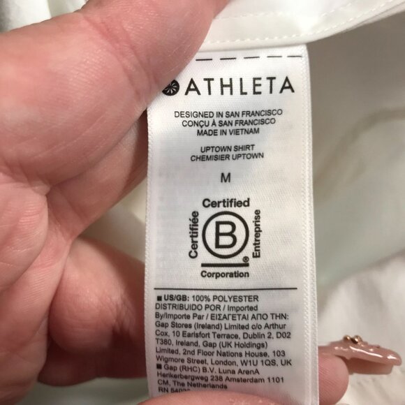 Athleta White Button-Up Shirt - Picture 8 of 8